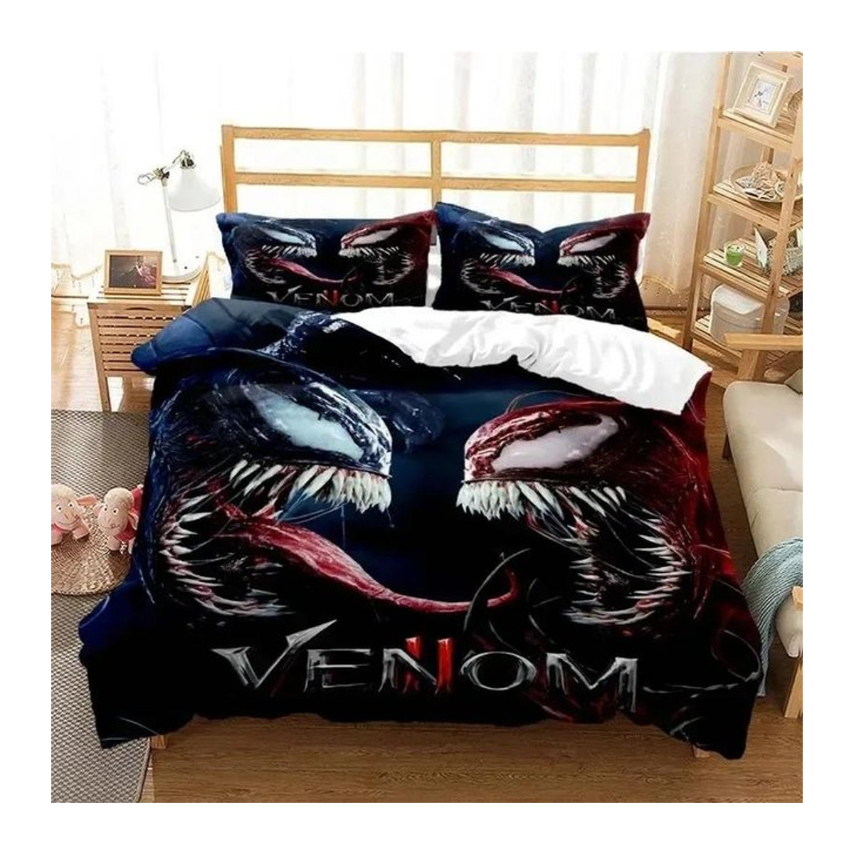 Venoms Bettwäsche-Set mit Reißverschluss in Schwarz, B/H: 200 x 200 cm - Bild 1