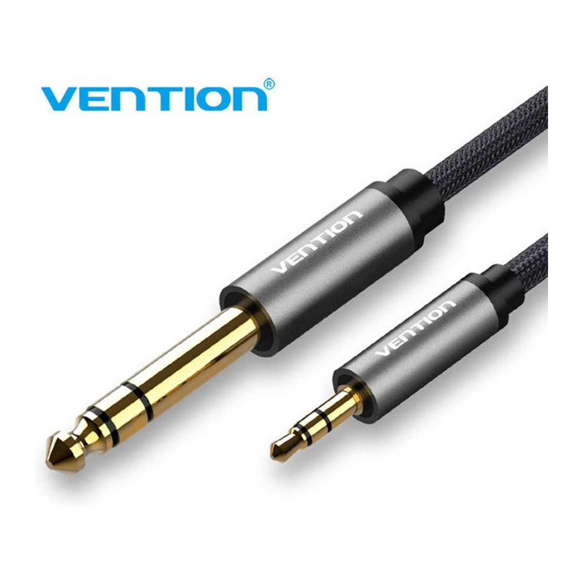 Vention Audio Adapter Aux-Kabel Schwarz 3,5mm auf 6,35mm vergoldet - Bild 1
