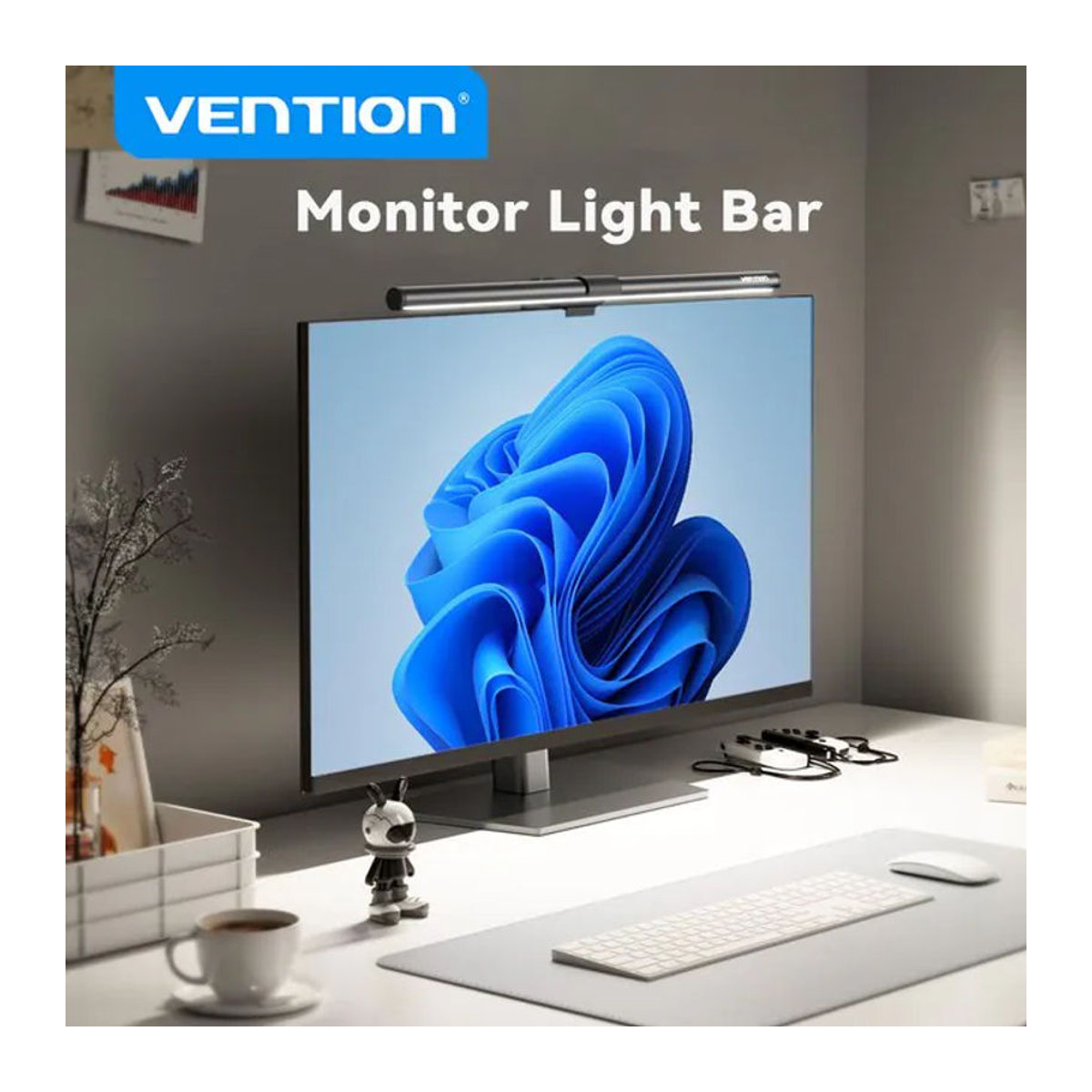 Vention LED Monitor Lichtleiste mit asymmetrischer Lichtquelle zur Augenschonung für PC und Laptop in minimalistischem Design - Bild 1
