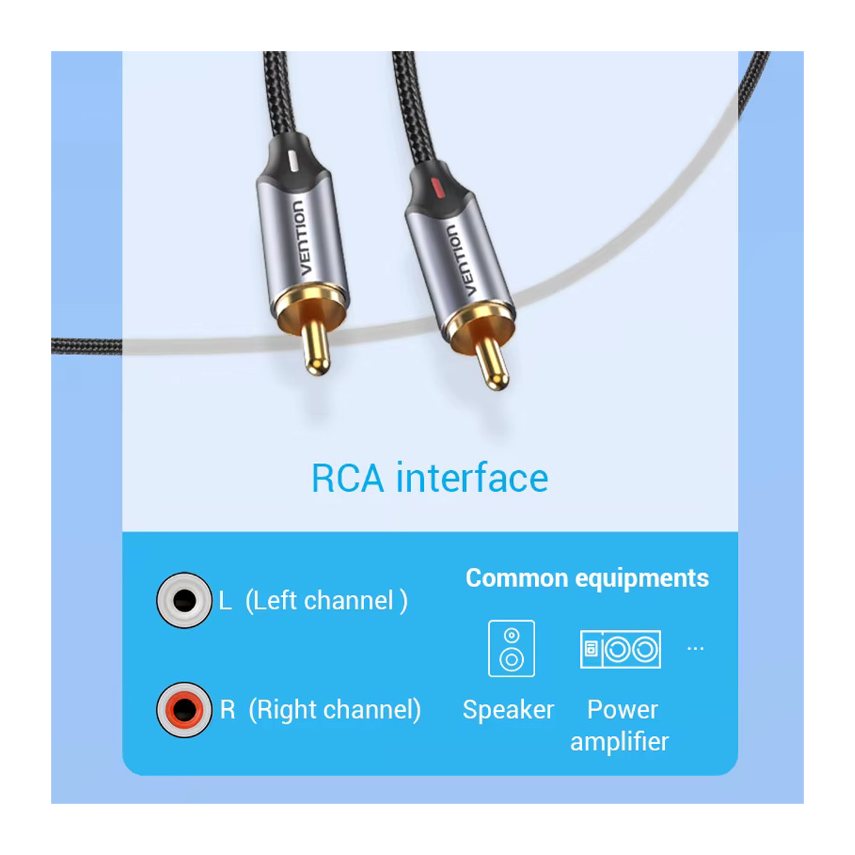 Vention USB C auf RCA Audiokabel in Silber für Lautsprecher und Verstärker - Bild 5
