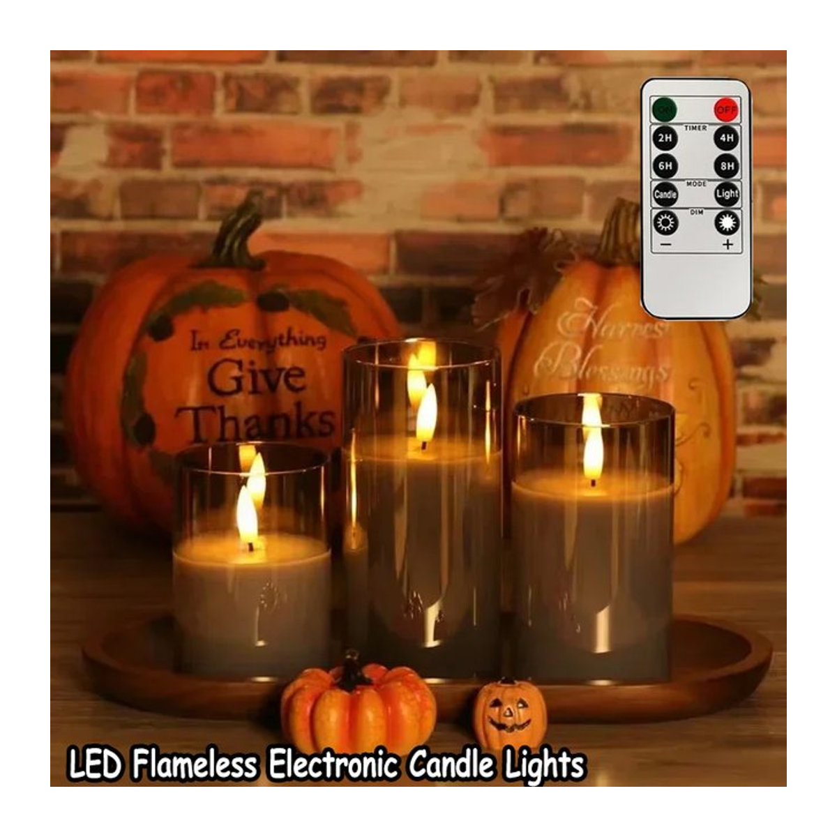 VENUSWING LED-Kerzen Set aus transparentem Acryl, 3er Set zylindrische Stumpenkerzen mit Fernbedienung und Timer für Dekoration zu Weihnachten, Hochzeit oder Halloween - Bild 1
