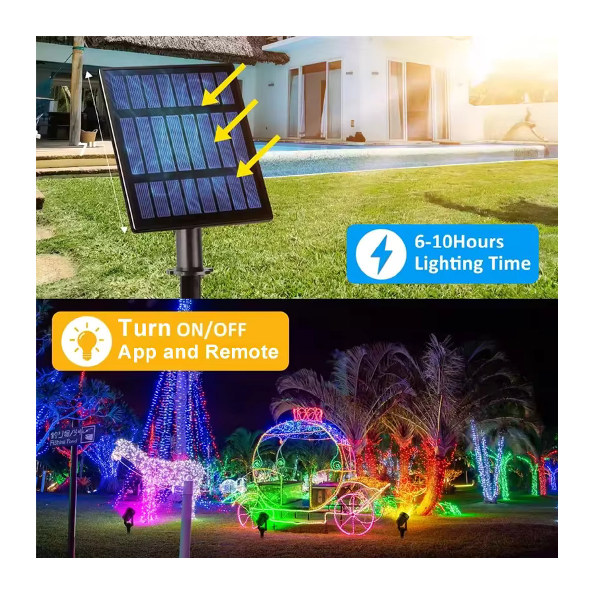 VENUSWING RGB Solar Außenstrahler Modern Schwarz mit Farbwechsel und LED für Garten und Terrasse - Bild 2