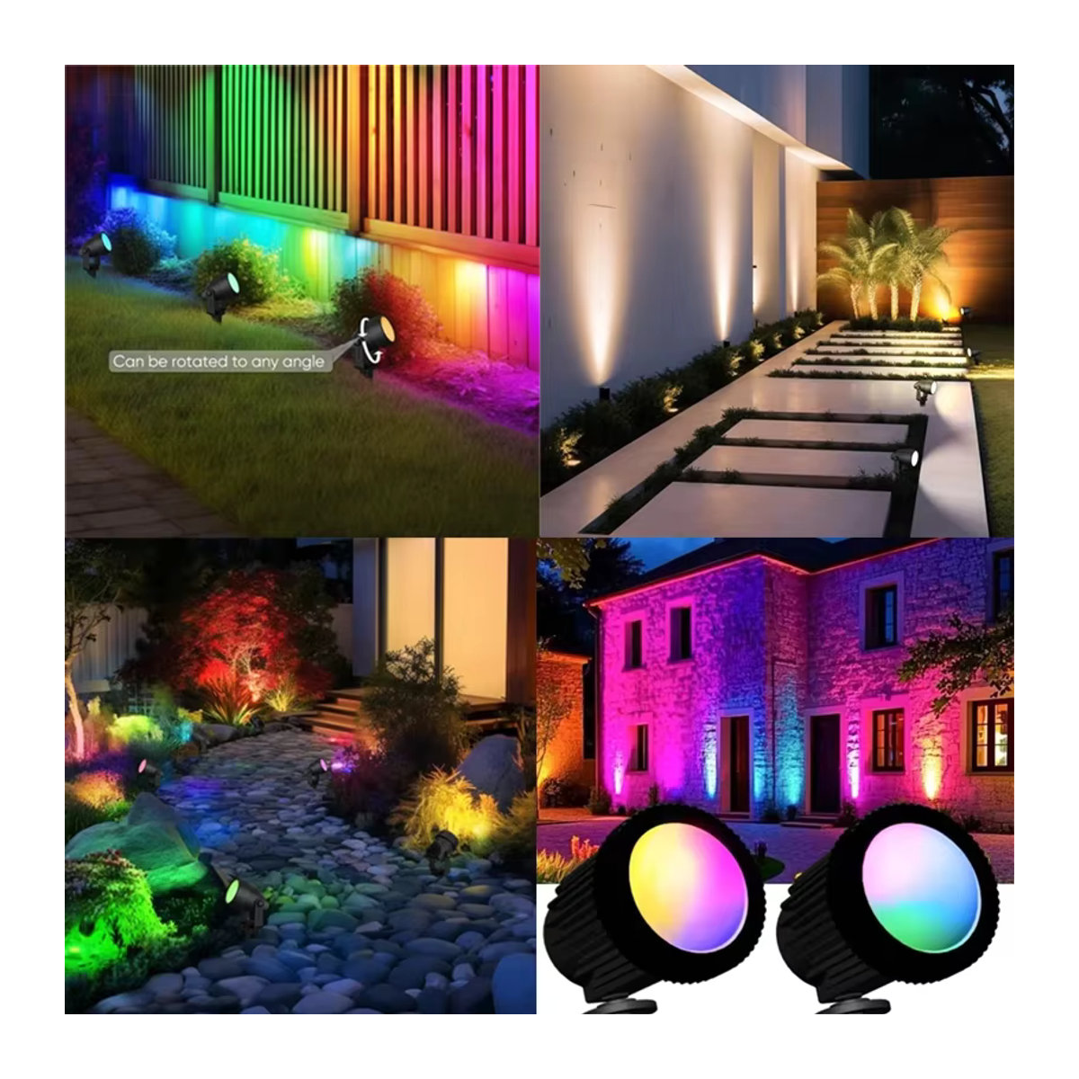 VENUSWING RGB Solar Außenstrahler Modern Schwarz mit Farbwechsel und LED für Garten und Terrasse - Bild 4