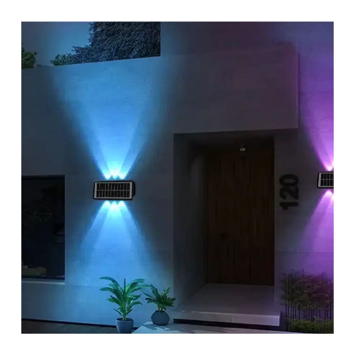 VENUSWING Solar-LED-Wandleuchte für den Außenbereich in Bunt, moderne wasserdichte Gartenleuchte für Balkon und Innenhof - Bild 5