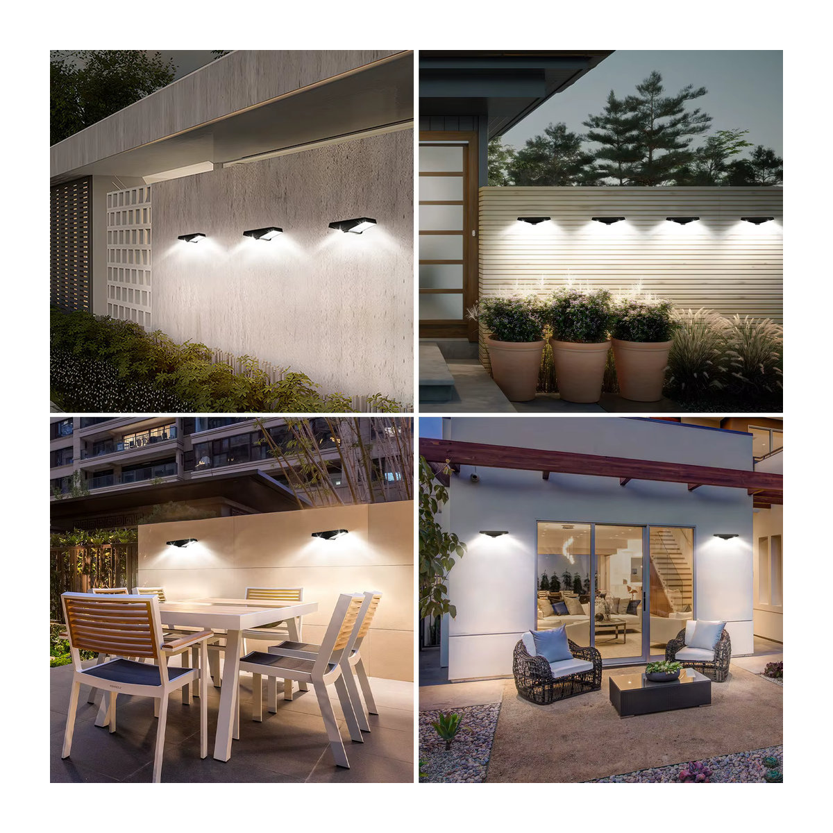 VENUSWING Solar-LED-Wandleuchte in Schwarz für den Außenbereich, moderne wasserdichte Gartenbeleuchtung für Hof und Weg - Bild 3