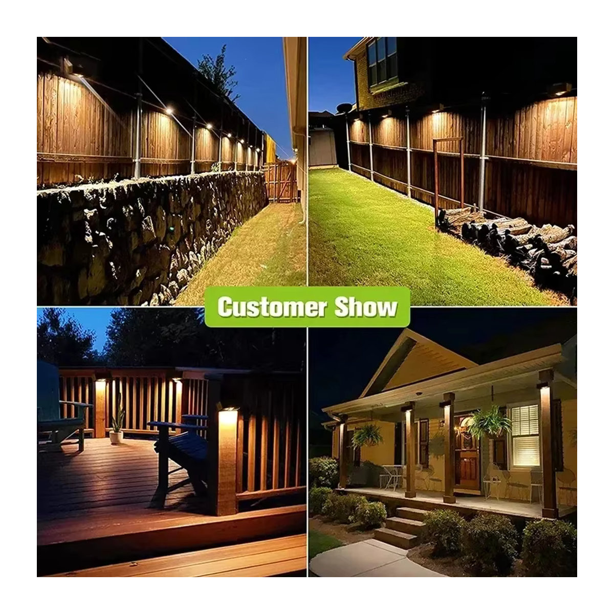 VENUSWING Solar LED Wandleuchte IP65 Wasserdicht Modern Schwarz - Bild 6