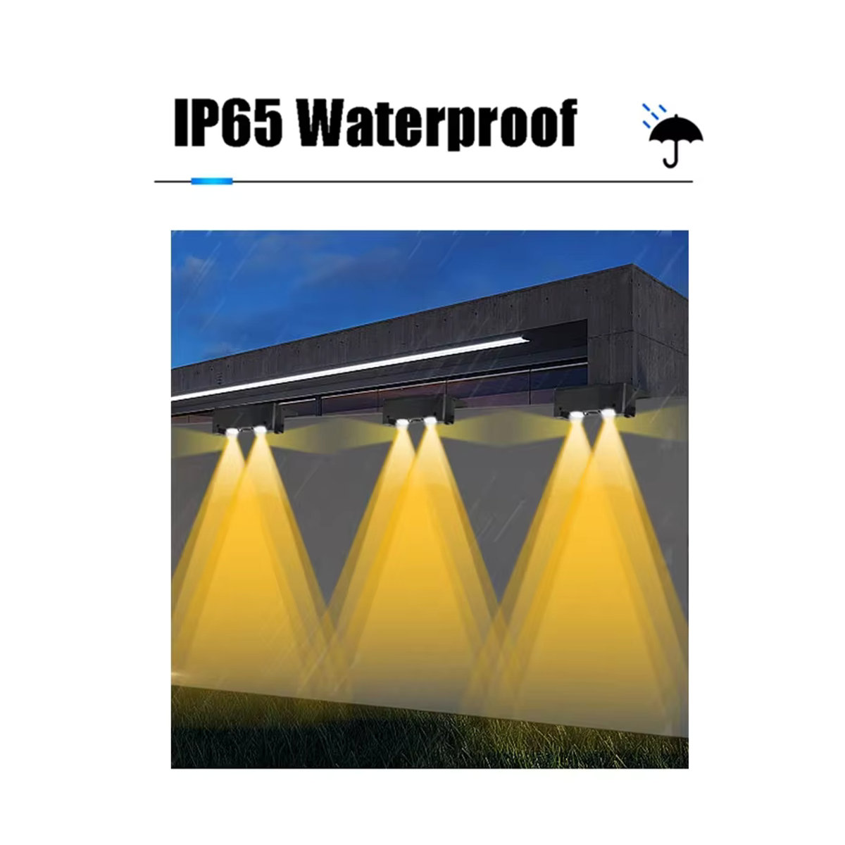 VENUSWING Solar LED Wandleuchte IP65 wasserdicht Schwarz Modern Outdoor-Beleuchtung für Garten Balkon und Veranda - Bild 5