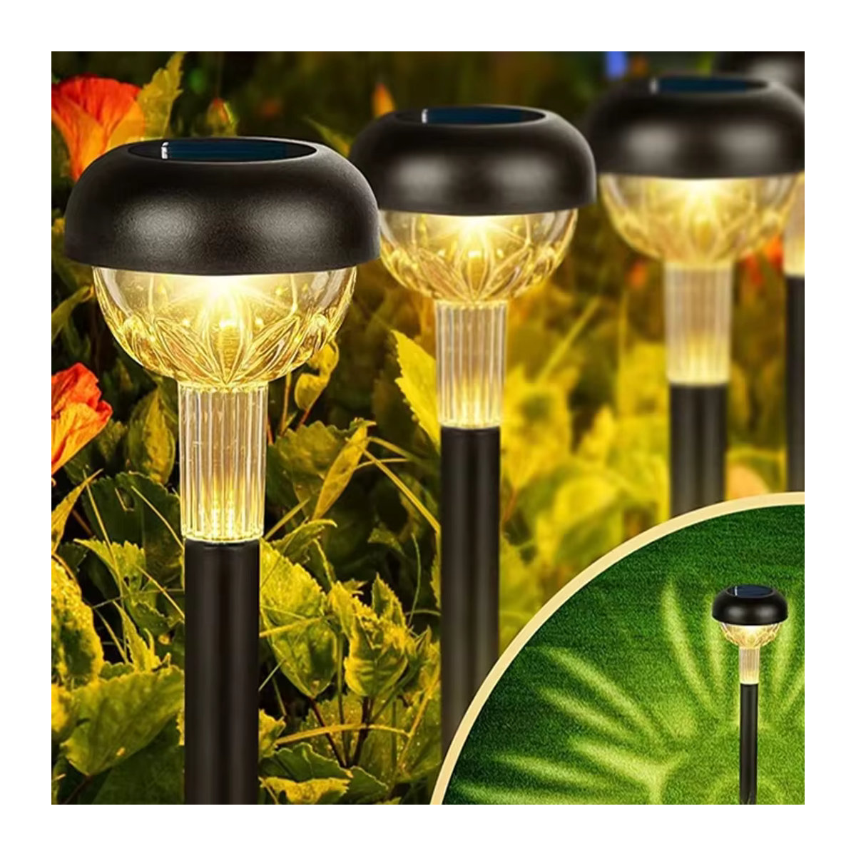VENUSWING Solar-LED-Wegeleuchte in Schwarz, moderne Gartenlampe für den Außenbereich, wasserdicht und dekorativ - Bild 2