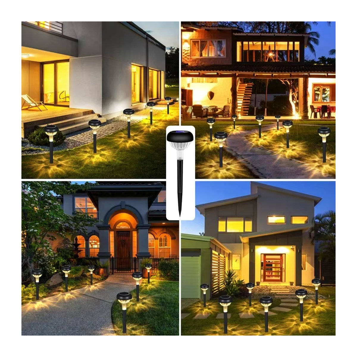 VENUSWING Solar-LED-Wegeleuchte in Schwarz, moderne Gartenlampe für den Außenbereich, wasserdicht und dekorativ - Bild 6