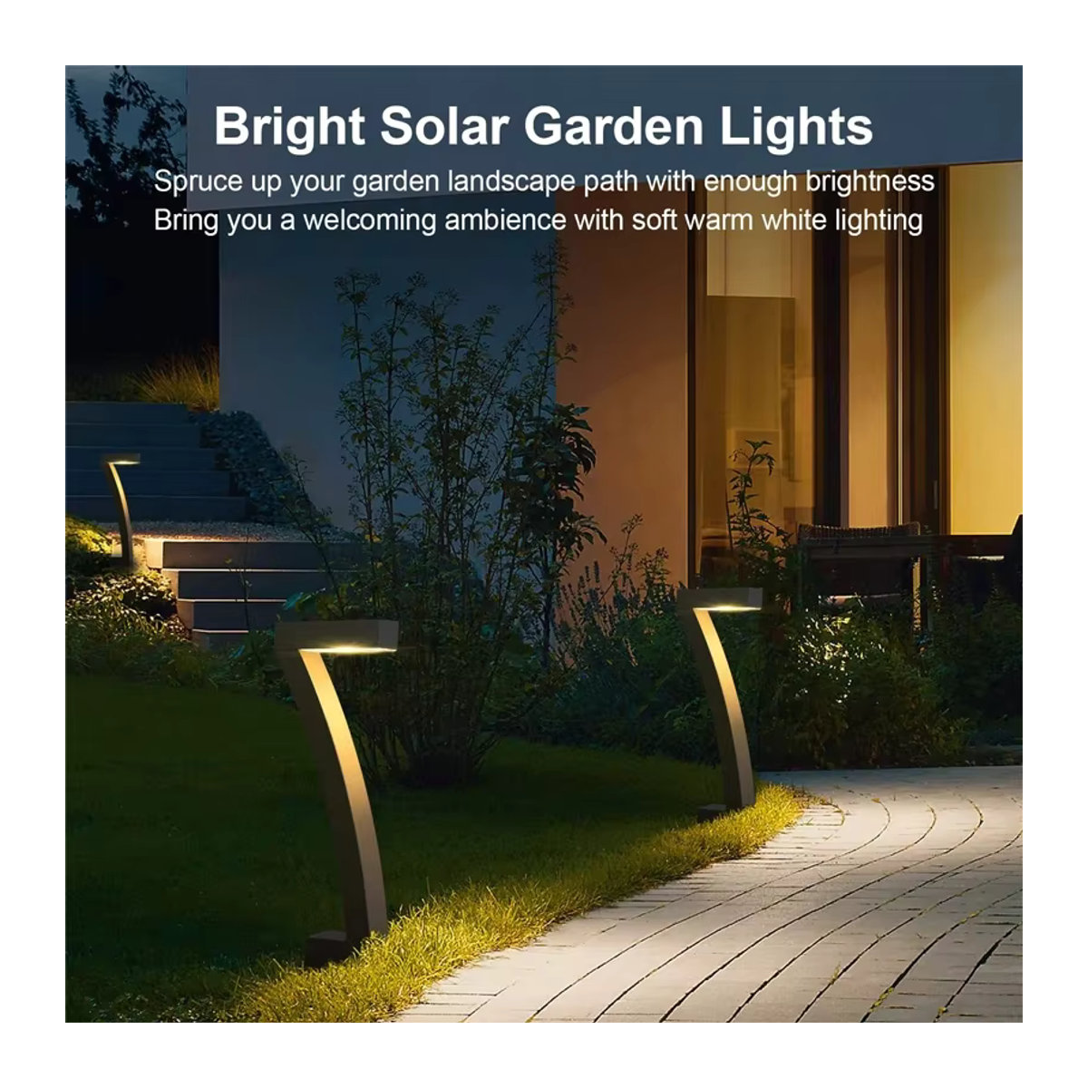 VENUSWING Solar-LED-Wegeleuchte IP65 wasserdicht Schwarz Modern - Bild 2
