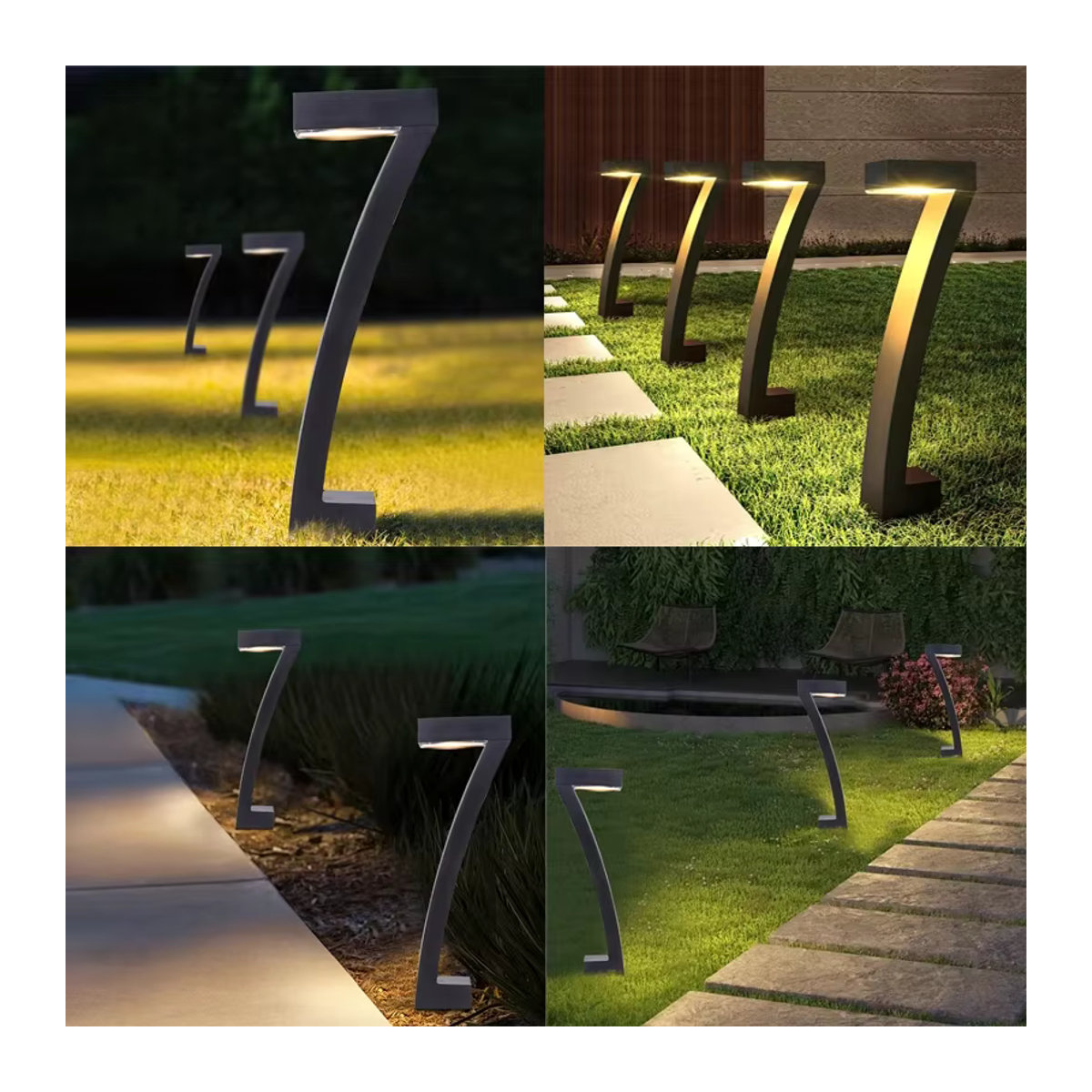 VENUSWING Solar-LED-Wegeleuchte IP65 wasserdicht Schwarz Modern - Bild 6