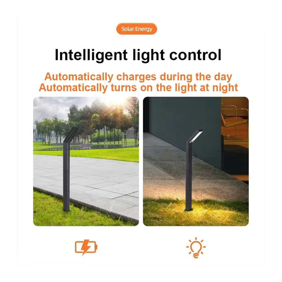 VENUSWING Solar-LED-Wegeleuchte IP65 wasserdichte Gartenlampe in Schwarz mit RGB-Farben und minimalistischem Design - Bild 3