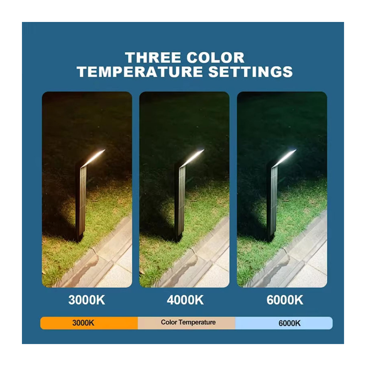VENUSWING Solar-LED-Wegeleuchte IP65 wasserdichte Gartenlampe in Schwarz mit RGB-Farben und minimalistischem Design - Bild 5