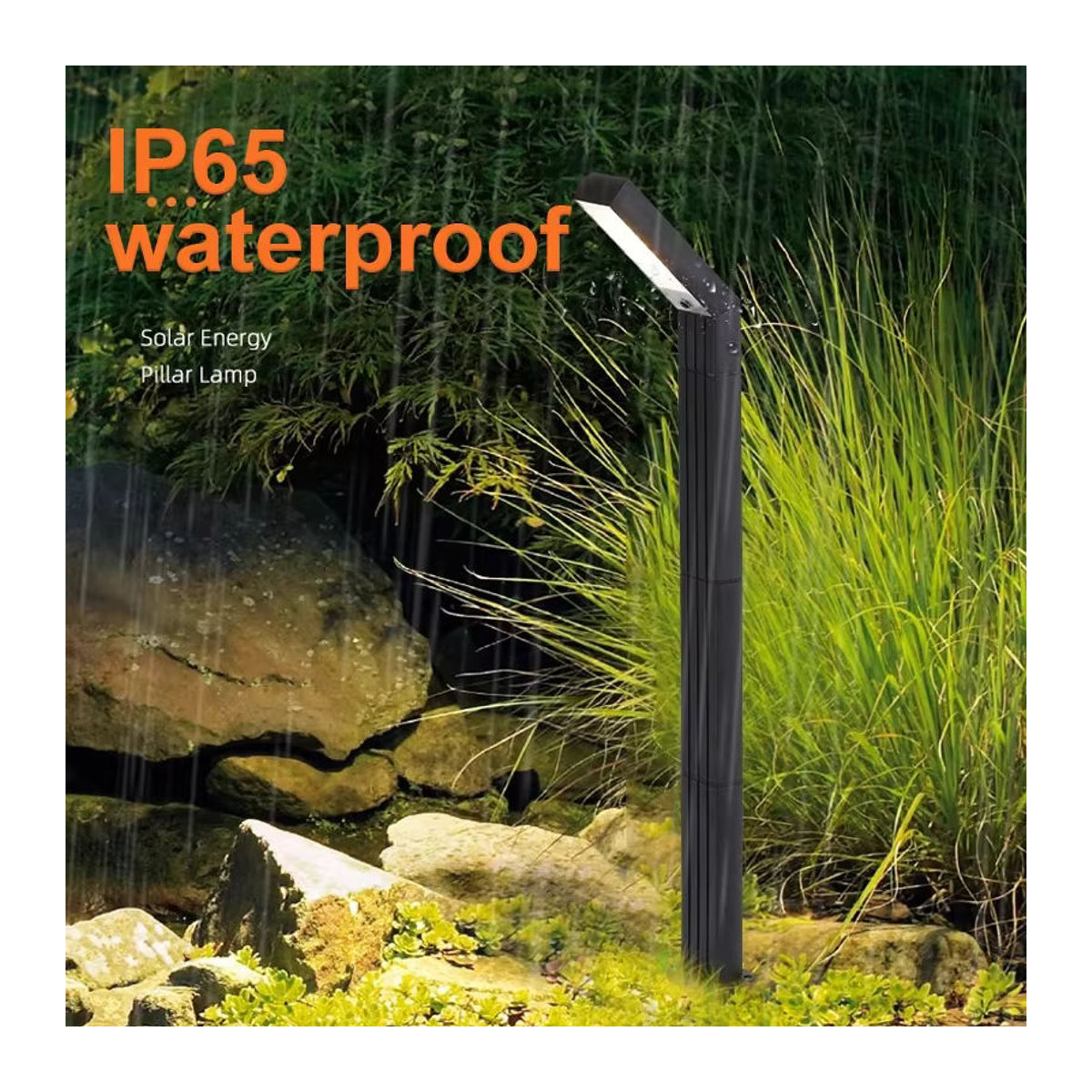 VENUSWING Solar-LED-Wegeleuchte IP65 wasserdichte Gartenlampe in Schwarz mit RGB-Farben und minimalistischem Design - Bild 6