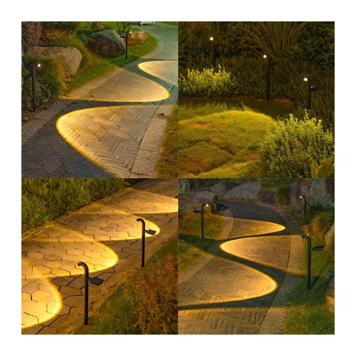 VENUSWING Solar-LED-Wegeleuchte Schwarz IP55 Wasserdicht für Garten und Gehweg - Bild 5