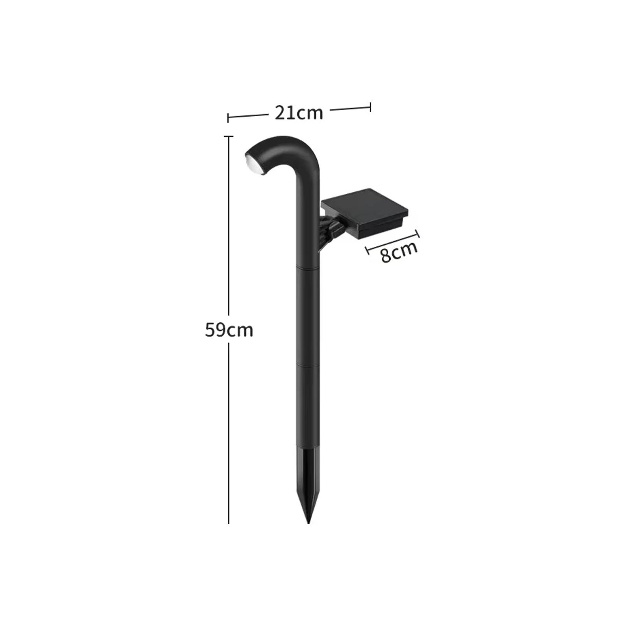 VENUSWING Solar-LED-Wegeleuchte Schwarz IP55 Wasserdicht für Garten und Gehweg - Bild 6