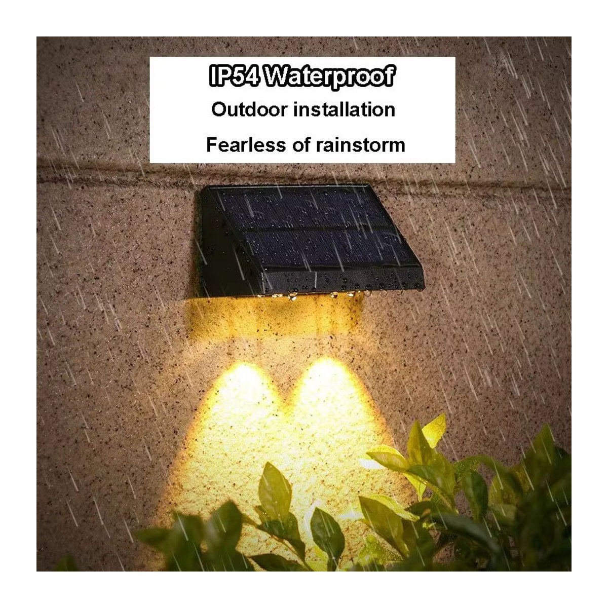 VENUSWING Solar-Wandleuchte für den Außenbereich in Schwarz mit warmweißem Licht, moderne wasserdichte Gartenleuchte für Terrasse und Balkon - Bild 6