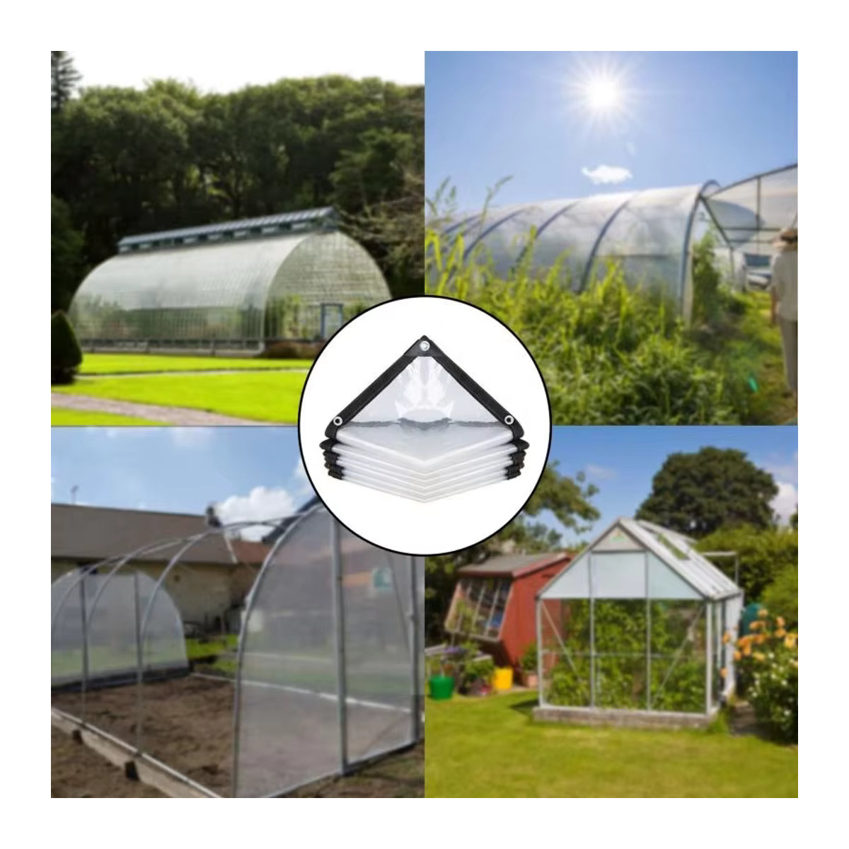 Verdickte transparente wasserdichte Plane für den Garten, regenfest und durchsichtig, Polyplane als Pflanzenabdeckung und Isolierung mit Ösen - Bild 5
