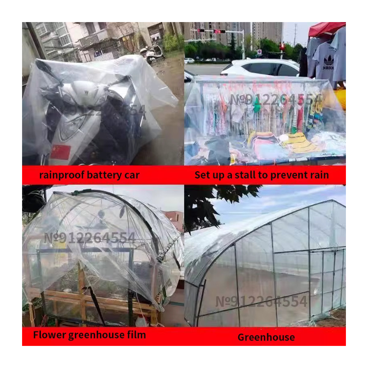 Verdickte transparente wasserdichte Plane für den Garten, regenfest und durchsichtig, Polyplane als Pflanzenabdeckung und Isolierung mit Ösen - Bild 6
