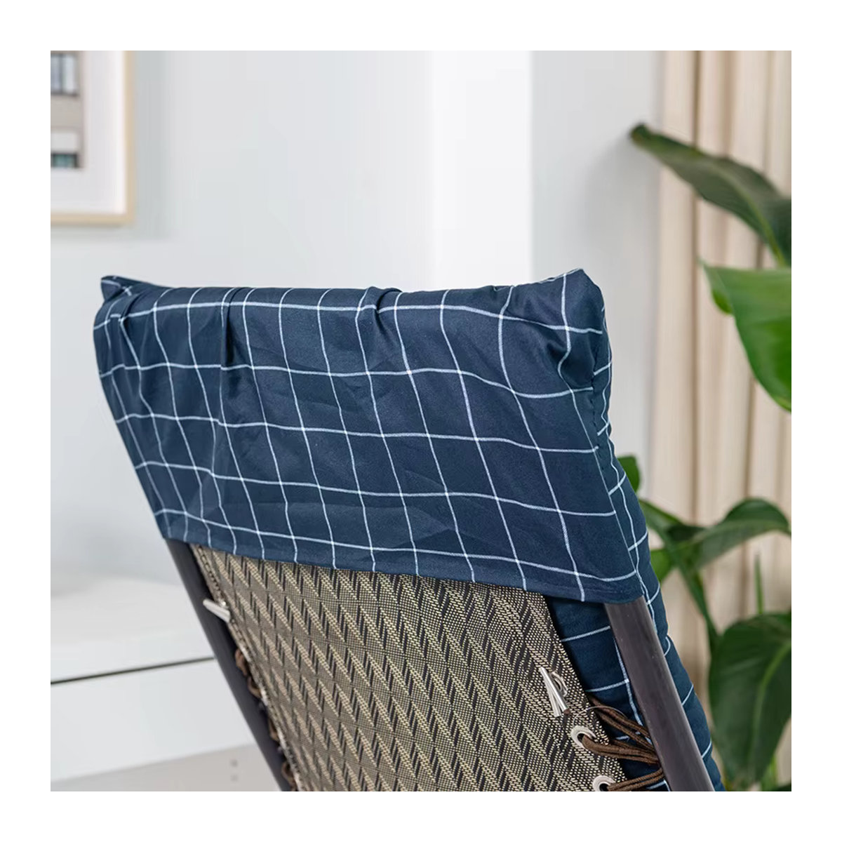 Verdicktes Universal Lounge Kissen für Schaukel- und Rattanstühle, Blau, Geometrisch - Bild 3