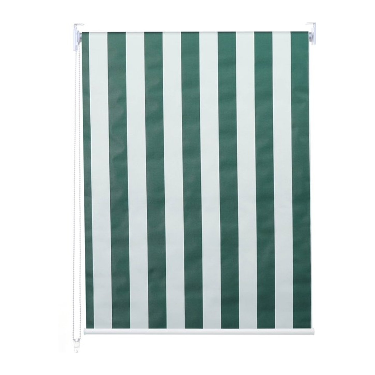 Verdunkelungs-Rollo MCW-D52 Seitenzugrollo als blickdichter Sonnenschutz in Grün/Weiß, B: 80 cm, H: 230 cm - Bild 1
