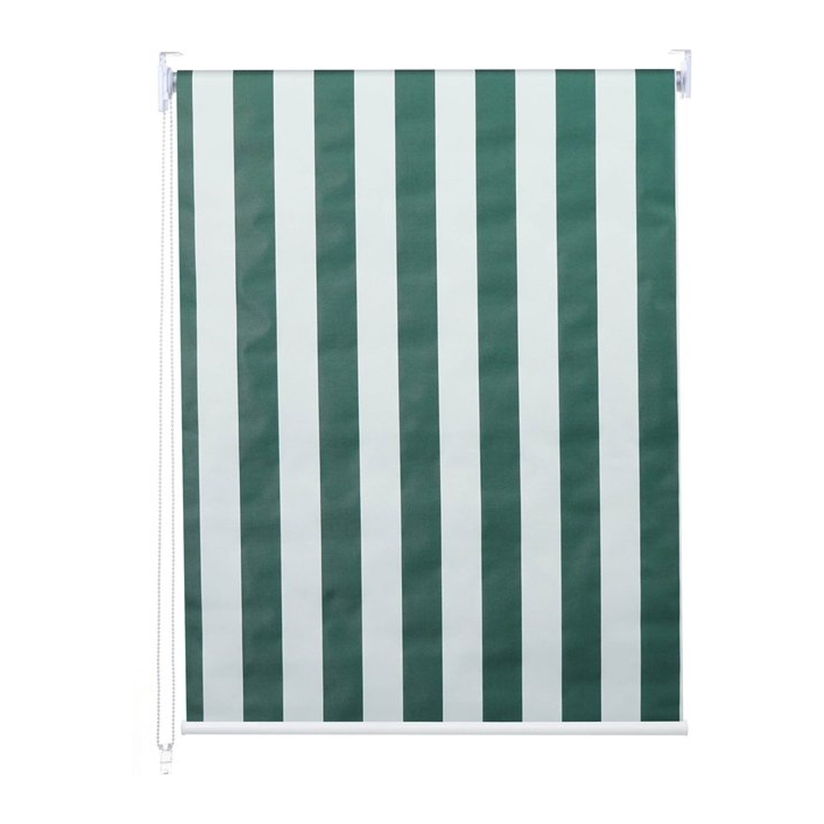 Verdunkelungs-Rollo MCW-D52 Seitenzugrollo als blickdichter Sonnenschutz in Grün/Weiß, Breite: 100 cm, Höhe: 230 cm - Bild 1