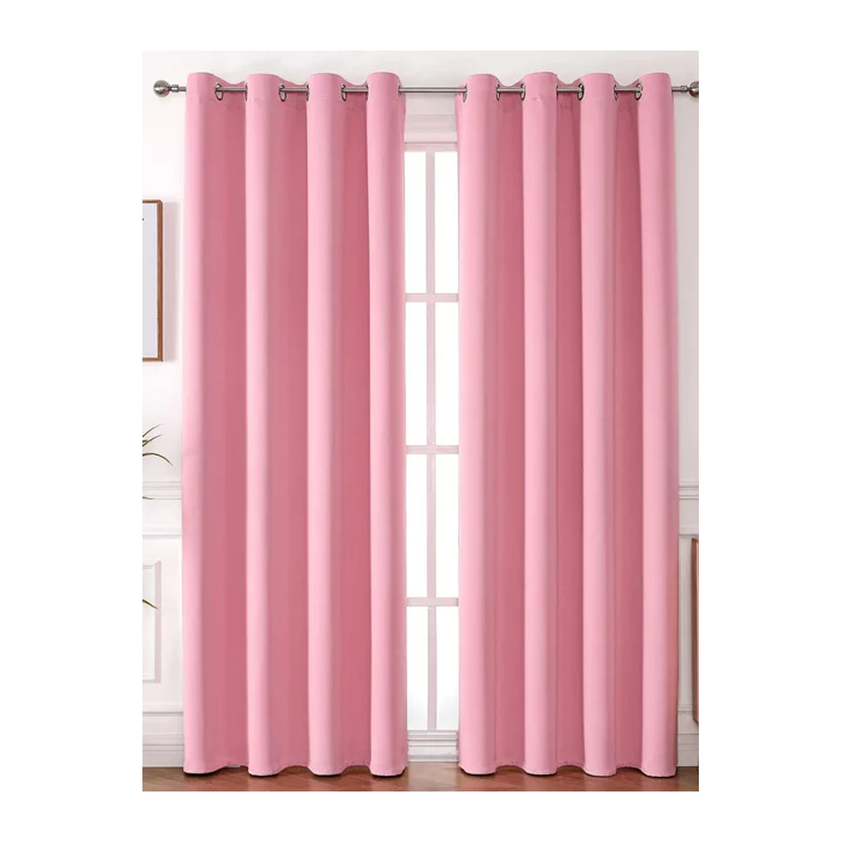 Verdunkelungsvorhang aus Polyester für Wohnzimmer, Schlafzimmer oder Küche in Grün oder Rosa - Bild 1