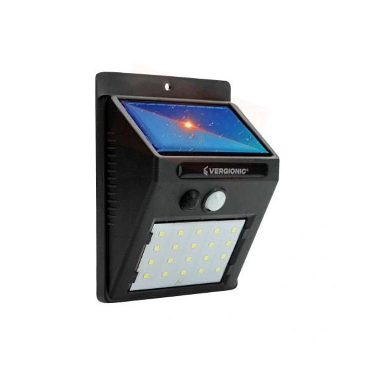 Vergionic Solar LED Wandleuchte mit Bewegungs- und Dämmerungssensor, Schwarz, IP65, Kaltweiß - Bild 4