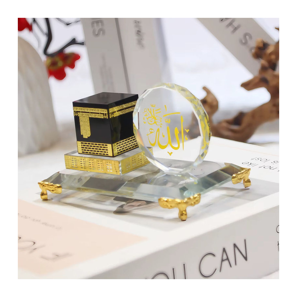 Vergoldetes Kaaba-Modell aus Kristall und Glas in Gold und Schwarz, orientalische Dekoration für dein Zuhause - Bild 2