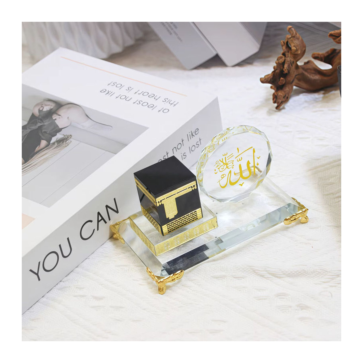 Vergoldetes Kaaba-Modell aus Kristall und Glas in Gold und Schwarz, orientalische Dekoration für dein Zuhause - Bild 6