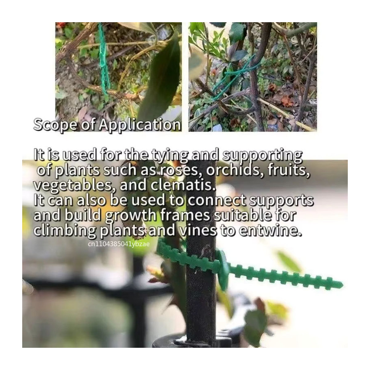 Verstellbare Kunststoff-Pflanzenkabelbinder zur Unterstützung von Pflanzen und Reben, wiederverwendbare Tomaten-Stiel-Clips für den Garten - Bild 2