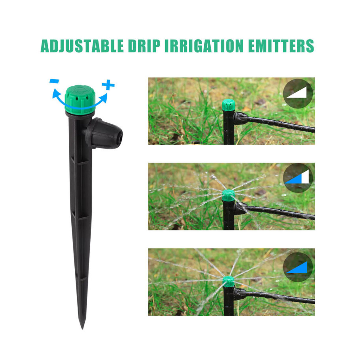 Verstellbare Sprinkler mit Spikes und 8-Loch-Halterung für Garten, Rasen und Blumen zur Tröpfchenbewässerung, 10 oder 30 Stück - Bild 3