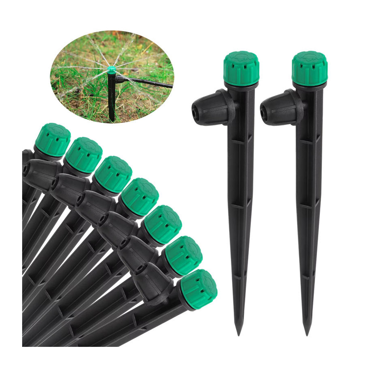 Verstellbare Sprinkler mit Spikes und 8-Loch-Halterung für Garten, Rasen und Blumen zur Tröpfchenbewässerung, 10 oder 30 Stück - Bild 5