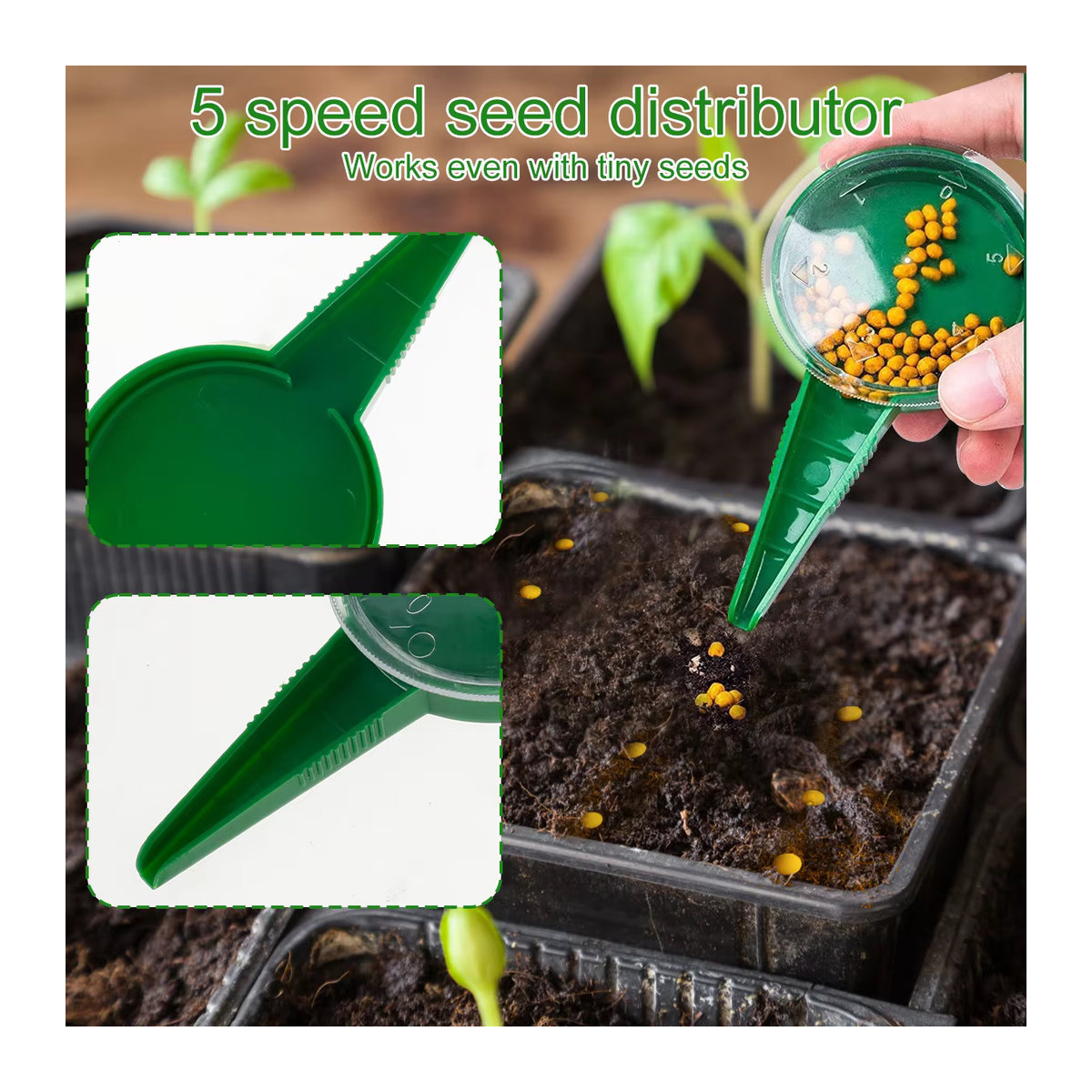 Verstellbarer manueller Samenverteiler als Sämaschine für die Garten- und Rasenpflege - Bild 2