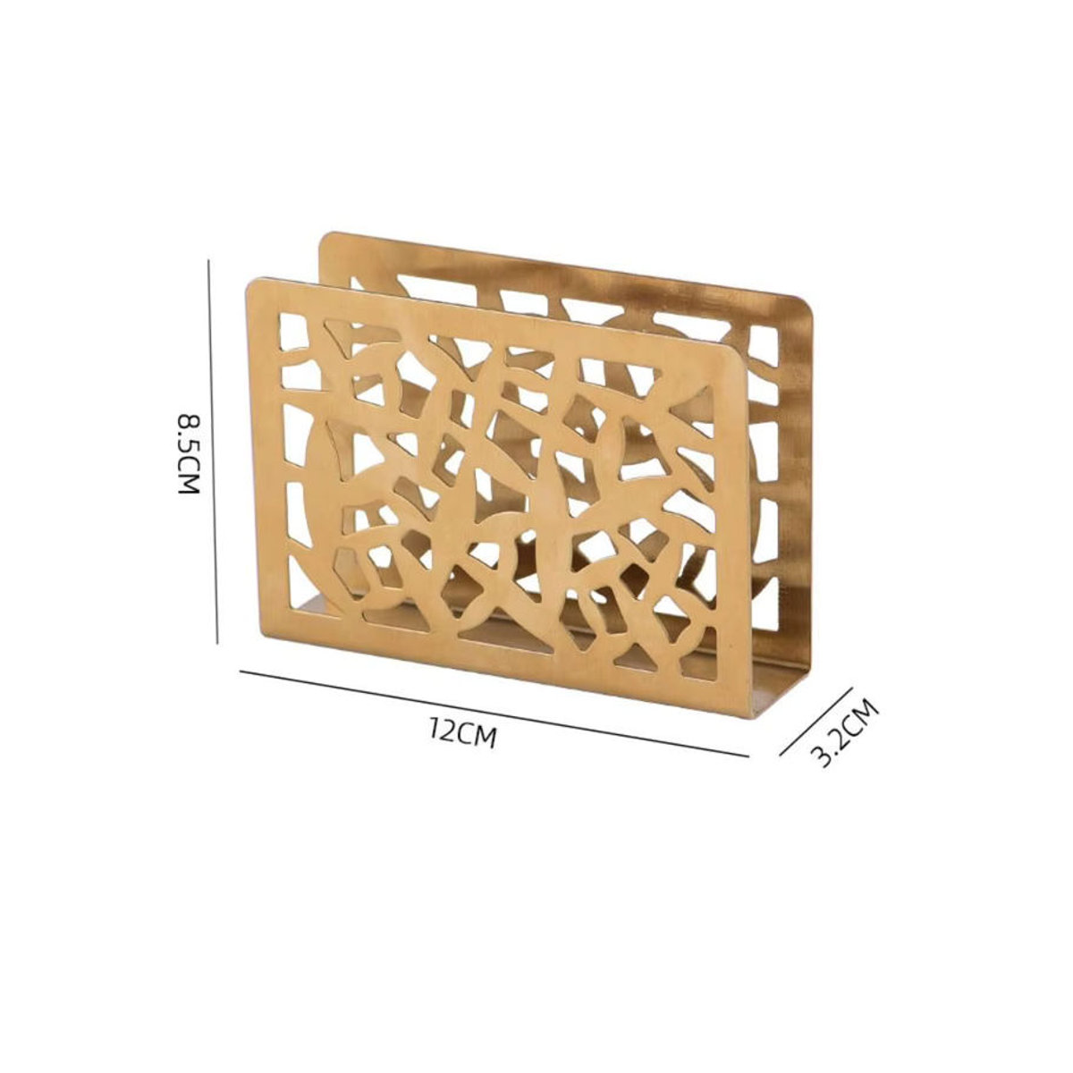 Vertikaler Serviettenhalter aus Edelstahl in Silber oder Gold, B/T/H: 12 x 8,5 x 3,2 cm - Bild 2