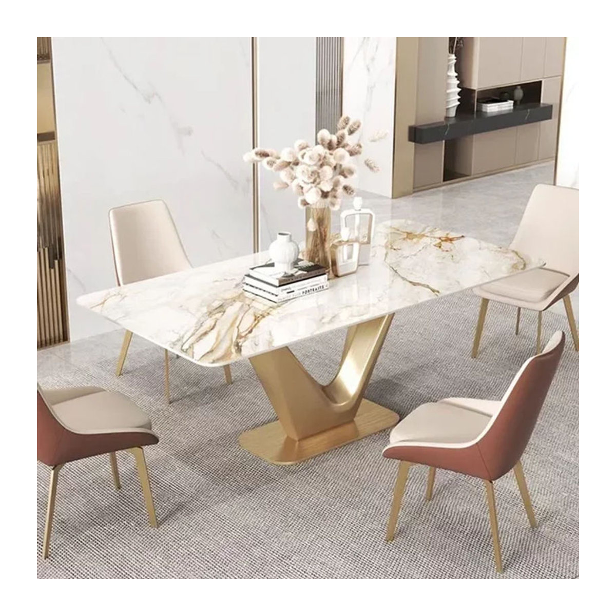 Vertraue Möbel Moderner Esstisch in Weiß für Küche und Wohnzimmer - Bild 1