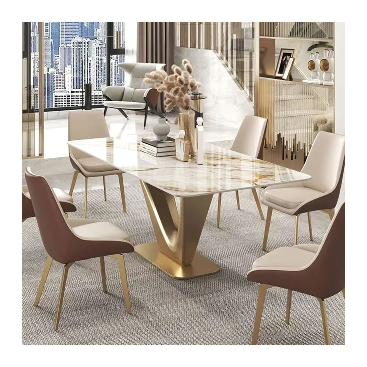 Vertraue Möbel Moderner Esstisch in Weiß für Küche und Wohnzimmer - Bild 4