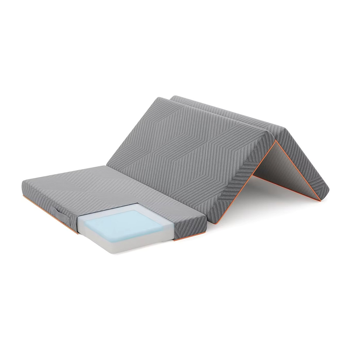 Vesgantti Dreifach faltbare Memory-Schaum-Matratze in Grau mit geometrischem Muster, Höhe: 15 cm - Bild 1