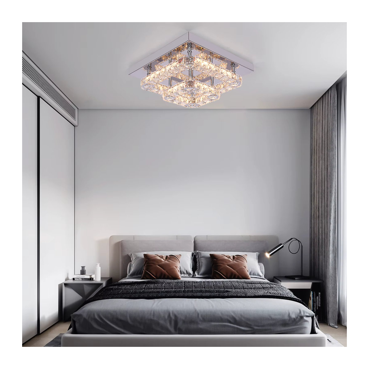 Vetrulus Kristall Kronleuchter mit LED und Chrom-Finish für Wohnzimmer, Schlafzimmer und Esszimmer - Bild 2