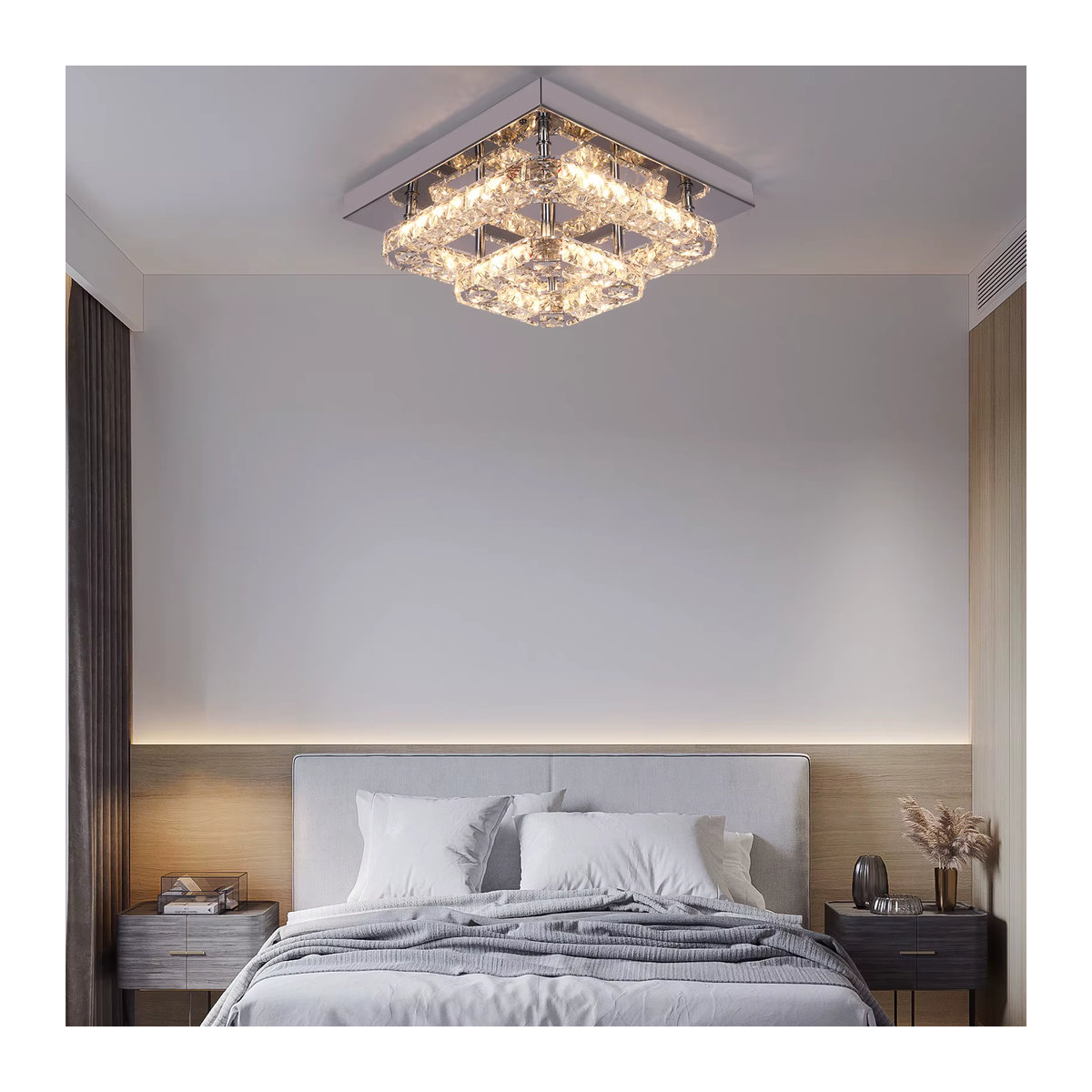 Vetrulus Kristall Kronleuchter mit LED und Chrom-Finish für Wohnzimmer, Schlafzimmer und Esszimmer - Bild 3