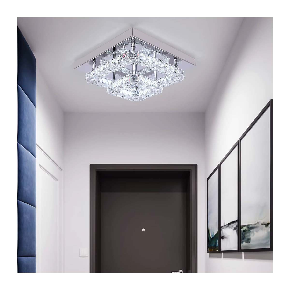 Vetrulus Kristall Kronleuchter mit LED und Chrom-Finish für Wohnzimmer, Schlafzimmer und Esszimmer - Bild 5