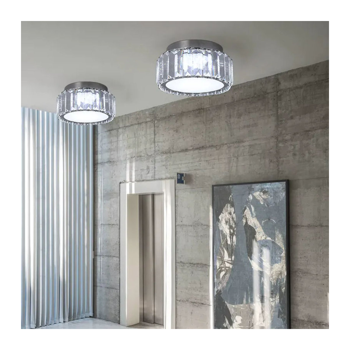 VETRULUS Moderne LED Kristall Deckenleuchte in Chrom als dimmbarer Kreis-Kronleuchter für Wohnzimmer und Schlafzimmer - Bild 5