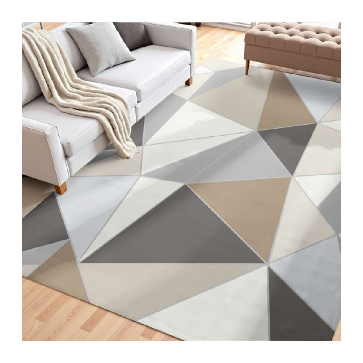 VEVOR Flächenteppich Kurzflor in Anthrazitgrau, B: 152,4 cm, T: 213,4 cm, waschbarer rutschfester Wohnzimmerteppich im Modern-Stil für Schlafzimmer und Kinderzimmer - Bild 1