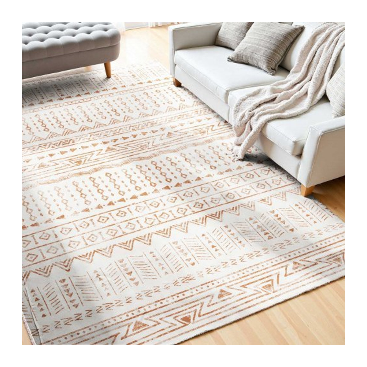 VEVOR Flächenteppich Kurzflor in Beige, waschbar und rutschfest, B: 182,9 cm, T: 274,3 cm - Bild 1