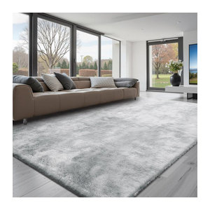 VEVOR Hochflor Teppich Grau, B: 274,3 cm, T: 365,8 cm, Florhöhe: 3,5 cm