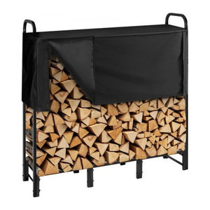 VEVOR Metall Kaminholzregal Brennholzregal aus Vierkantrohr B/T/H: 122 x 32 x 118 cm mit 181 kg Tragkraft