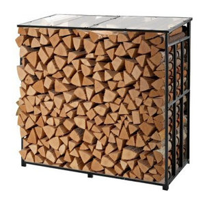 VEVOR Metall Kaminholzregal Brennholzregal mit max. 300 kg Tragkraft, H x B x T: 143 x 143 x 70 cm