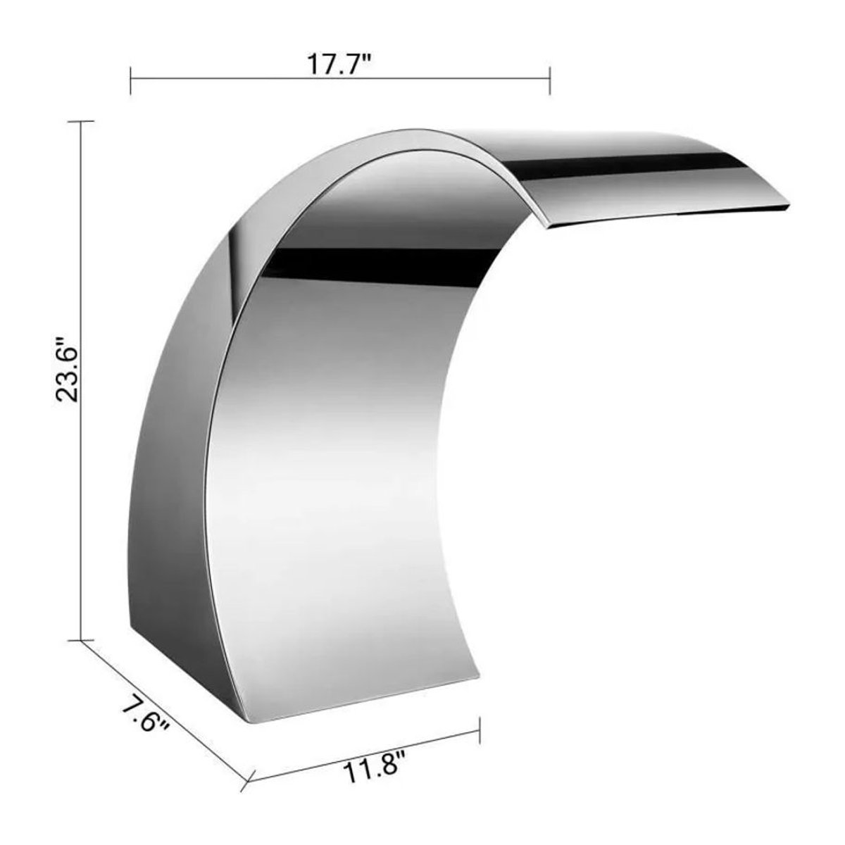 VEVOR Poolbrunnen aus Edelstahl in modernem Design, B/T/H: 23,6 x 11,8 x 17,7 cm - Bild 2