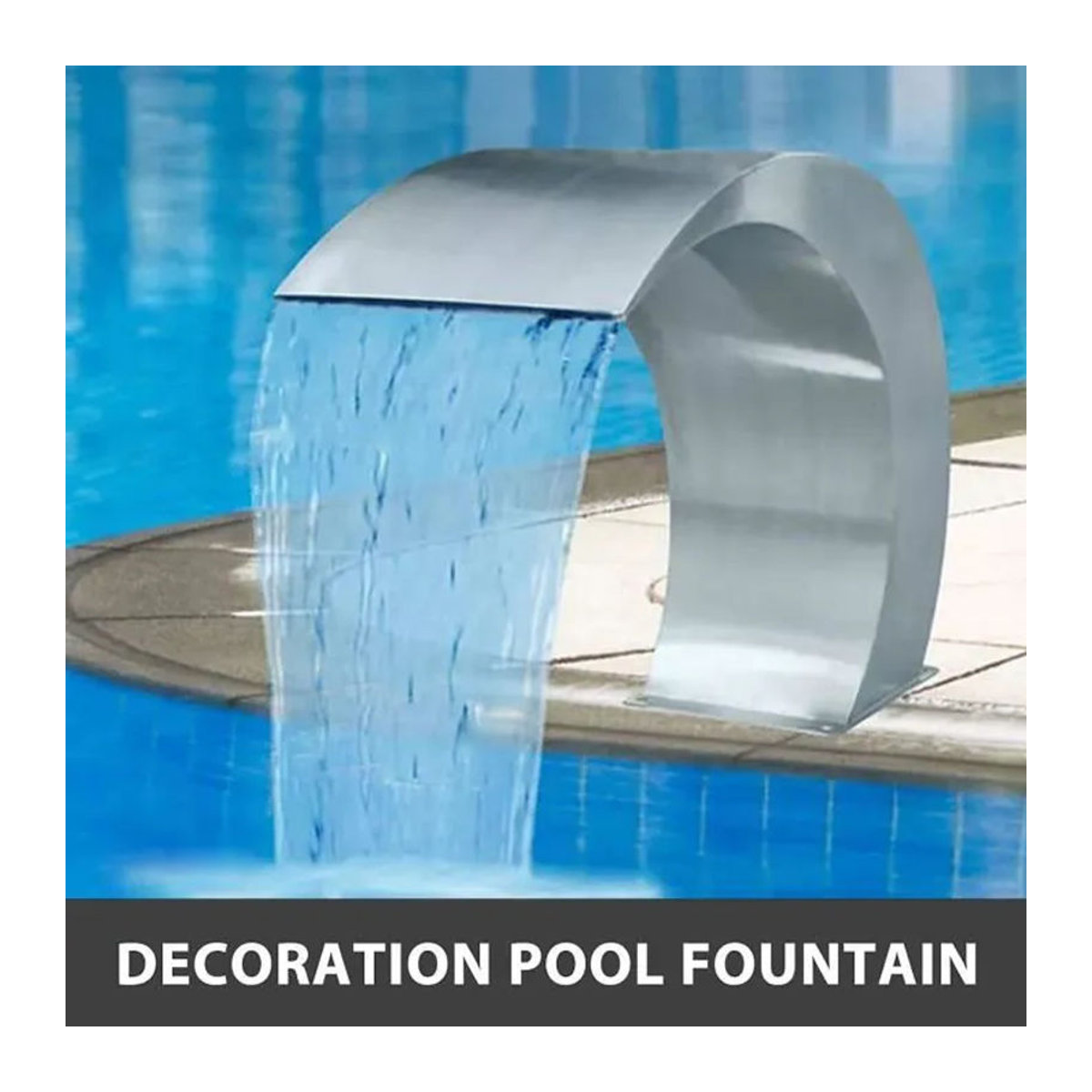VEVOR Poolbrunnen aus Edelstahl in modernem Design, B/T/H: 23,6 x 11,8 x 17,7 cm - Bild 4
