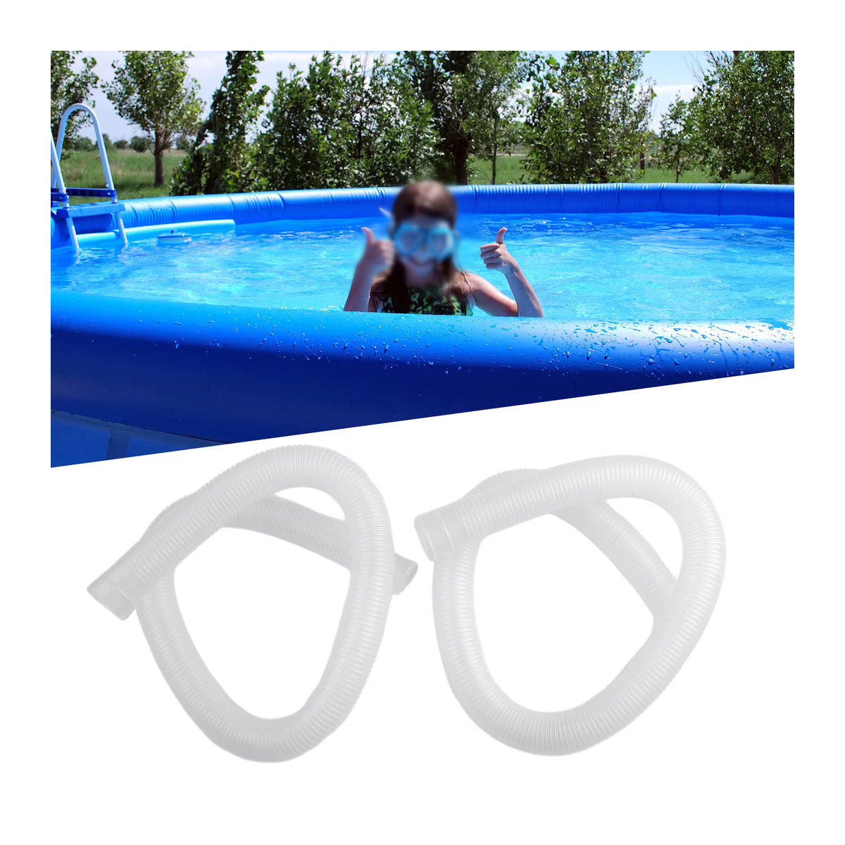 VIBRATITE 2er-Set Poolschläuche 32mm für Oberflurpools und Filterpumpen als Ersatzteil und Zubehör für die Filtration - Bild 2